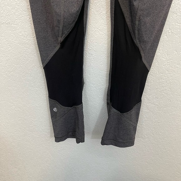Lululemon Pace Rival 22" Crop Full-On Luxtreme Leggings Heathered Black Grey 4 - Picture 13 of 14